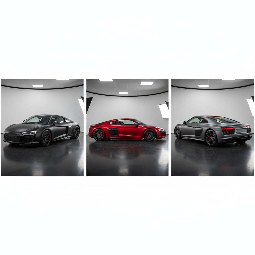 Examples of vehicles with matte, gloss, and satin wrap finishes